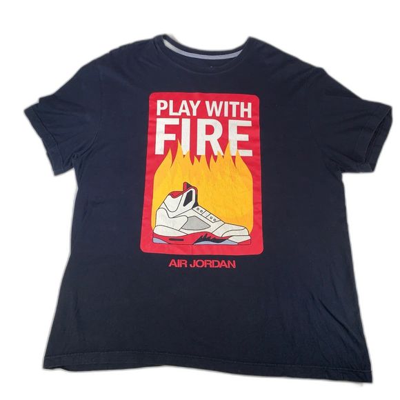 Air Jordan play with fire t shirt jumpman sneaker XL - Picture 1 of 5